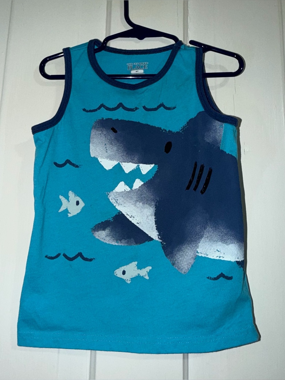 Kids boys toddler 4T tank top shirt Shark Graphic Tank Top - Blue